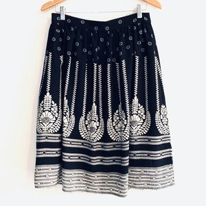 Faith and Joy Black and White A-Line Skirt